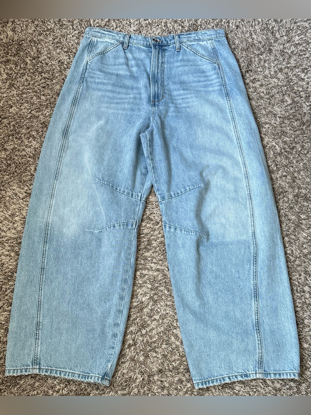 Joe's Jeans Light Wash Relaxed Wide-Leg Denim